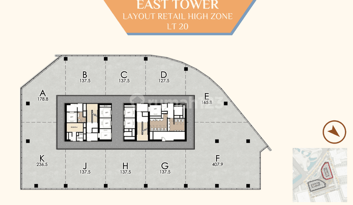 Kantor Office Menara Syariah 137,5 M2 Bare Brand New Sea View 1