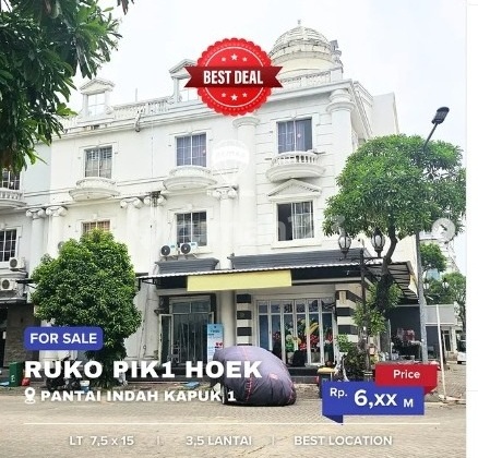 Dijual Best Deal Ruko PIK Esklusif HOEK uk 7,5x15m2 at Jakarta Utara
Dijual Best Deal Ruko PIK Esklusif HOEK uk 7,5x15m2 at Jakarta Utara