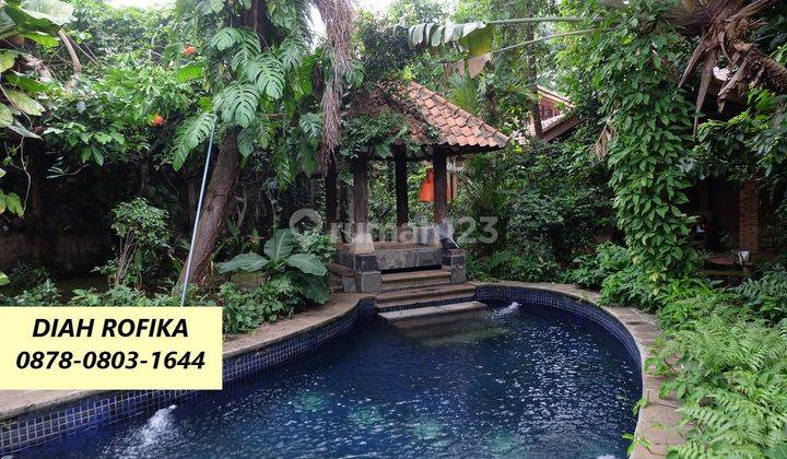 Rumah Murah Ada Swim. Pool di Cirendeu Indah Ornamen Kayu Jati Dr 9352 1