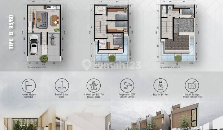 Dijual Murah Rumah Modern 3 Lt di Bintara Jaya, Bekasi Barat, Kota Bekasi 2