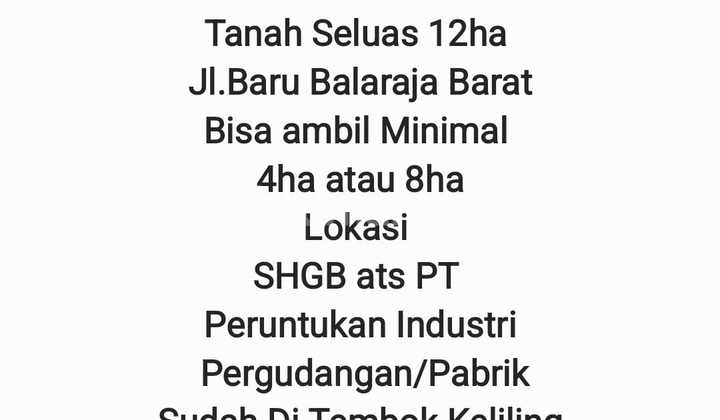 Dijual Tanahindustri Zona Abu Abu Balaraja Barat Dari Tol Balaraja Barat Dkt Kurang Lebih2km Tanah Udah Dipagarbetonjln Nya Besar Bisacointainer40fett Dijual Tanahindustri Zona Abu Abu Balaraja Barat Dari Tol Balaraja Barat Dkt Kurang Lebih2km Tanah Udah Dipagarbetonjln Nya Besar Bisacointainer40fett