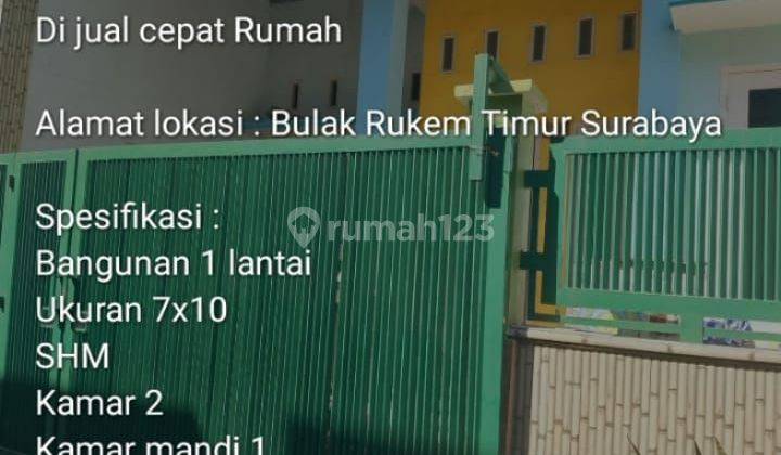 Dijual Rumah Siap Huni Bulak Rukem Timur 1