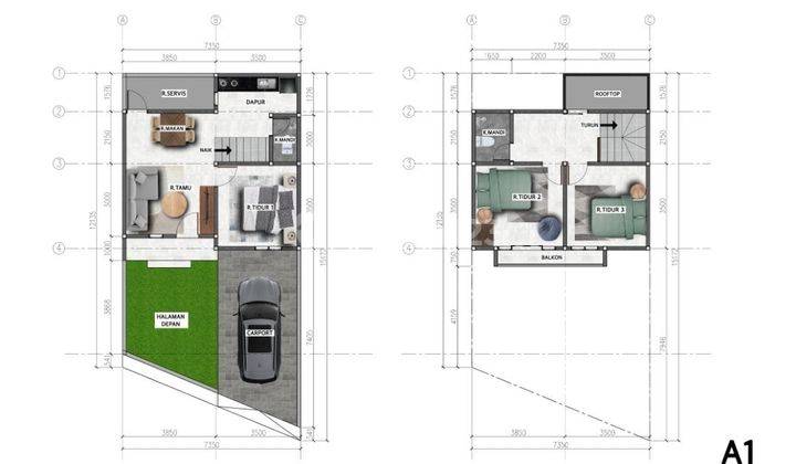 Rumah 2 Lantai Dengan 3 Kamar Tidur Di Denpasar Selatan 2