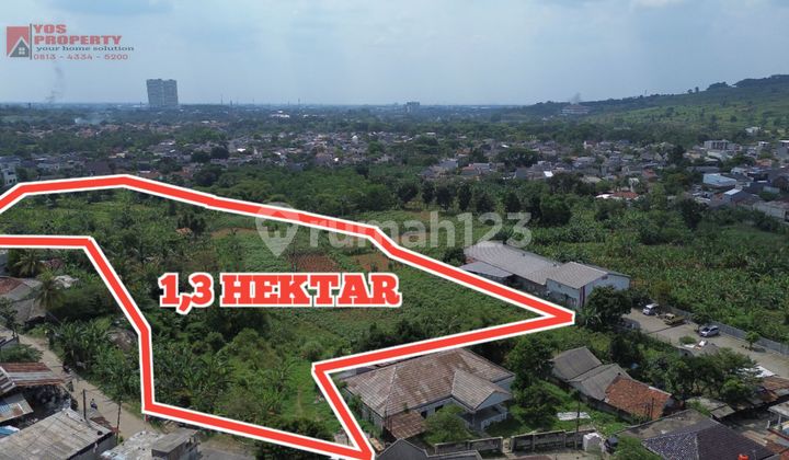 Tanah Murah Hanya Berjarak 5 Menit Dari Aeon Mall Sentul City || Luas 1.3 Hektar || Harga Permeter 1.7 Juta/meter || Akses Jalur Puncak 2