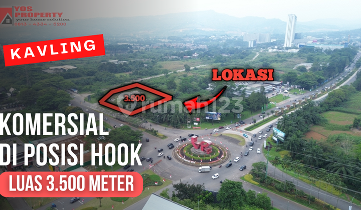 Kavling Cbd Posisi Hook Sangat Strategis || Luas 3.500 Meter || Dekat Akses Toll Sentul City