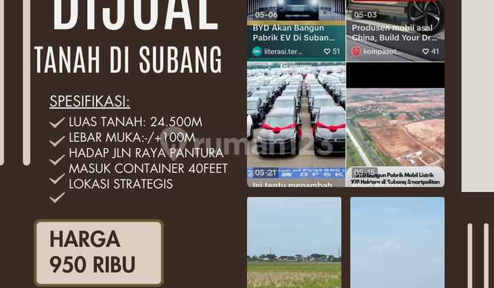dijual murah tanah di kawasan pelabuhan internasional patimban subang jabar  1
