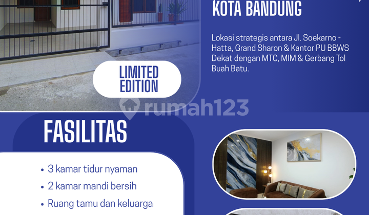 Rumah Baru Murah Siap Huni Bebas Banjir di Soekarno Hatta Bandung