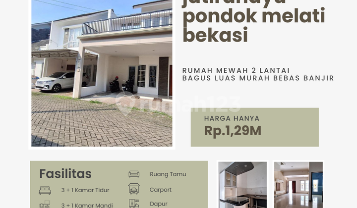 rumah di jatirahayu pondok melati bekasi bagus luas bebas banjir 1