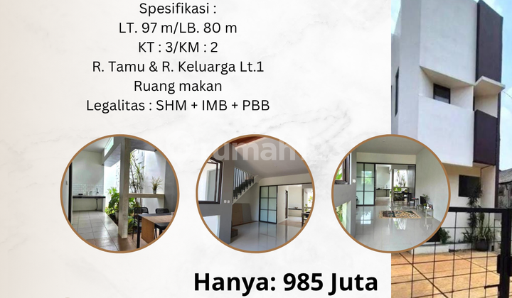 rumah 2 lantai di jatisari jatiasih bekasi modren minimalis bebas banjir siap huni