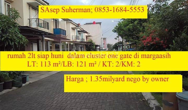 rumah 2lt siap huni minimalis dalam cluster one gate di margaasih 2