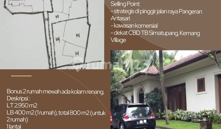 Tanah Bonus 2 Unit Rumah Mewah harga bawah pasaran Di Jl. Pangeran Antasari, Jaksel