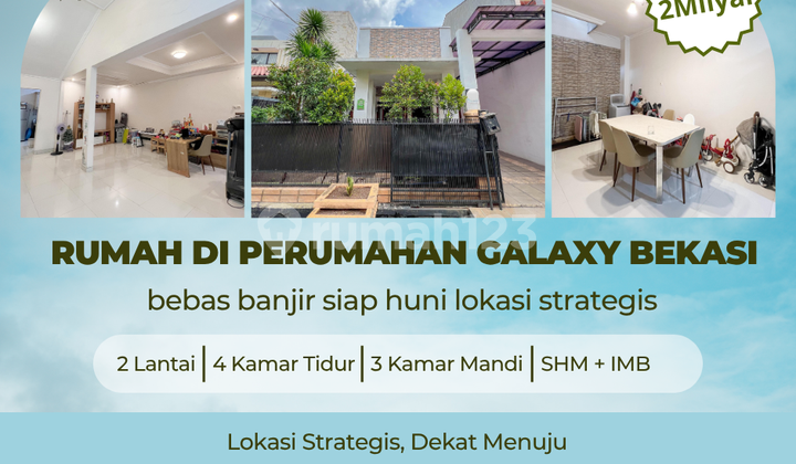 rumah di perumahan galaxy bekasi bebas banjir siap huni strategis