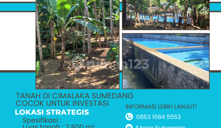 Land in Cimalaka Sumedang Strategic Suitable for Investment