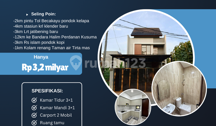 Rumah Duren Sawit Billymoon Pondok Kelapa Jakarta Timur Siap Huni