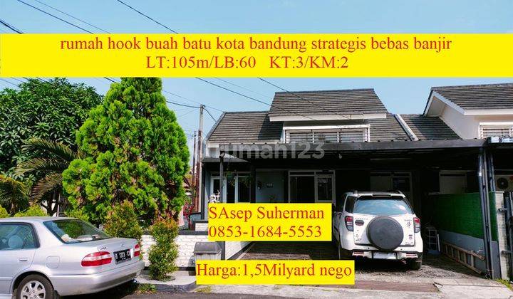 Rumah Hook Buah Batu Kota Bandung Strategis Bebas Banjir Aman  1