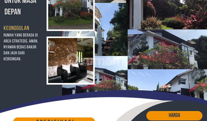 Rumah di Bandung Utara Komplek Elit Onegate System Bebas Banjir 