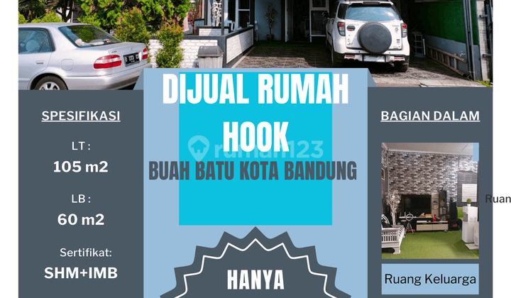 rumah hook buah batu kota bandung strategis bebas banjir nyaman 1