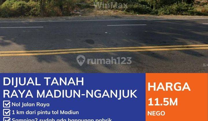 Langka Harga Termurah Tanah Nol Jalan Raya Madiun Nganjuk [505] 1