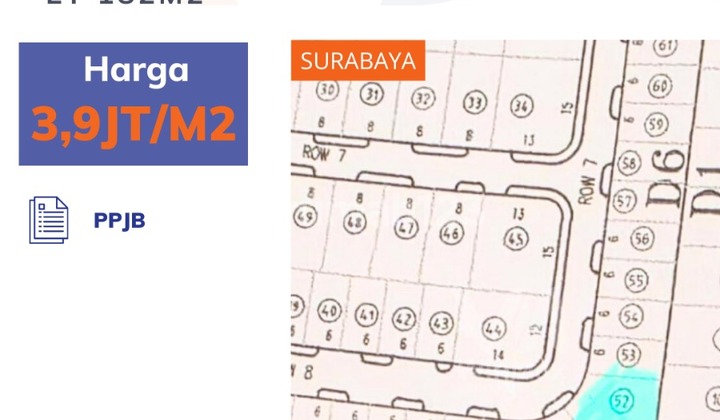 Land Plot Citraland North Cluster Bukit Palma Surabaya [734]