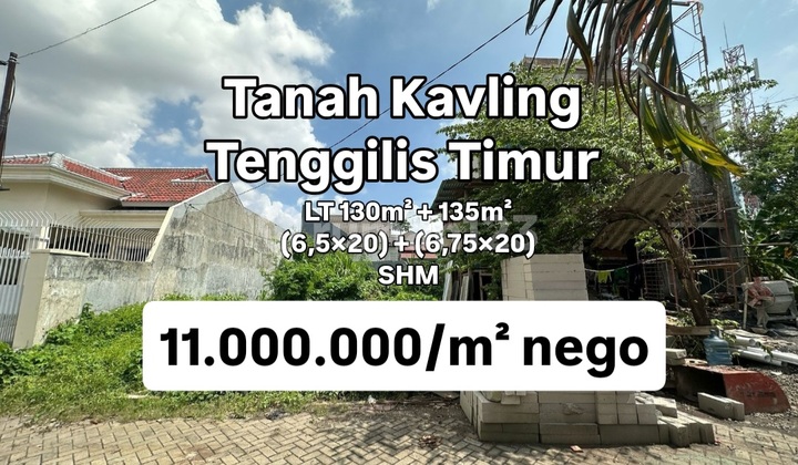 Murah Tanah Kavling 2 Jejer Tenggilis Timur Surabaya Timur [695]