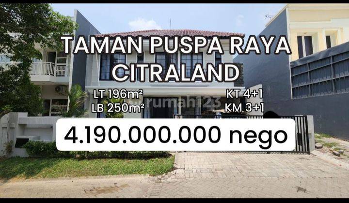 Rumah 2 Lantai Taman Puspa Raya Citraland Semi Furnish Sby [586]
 1