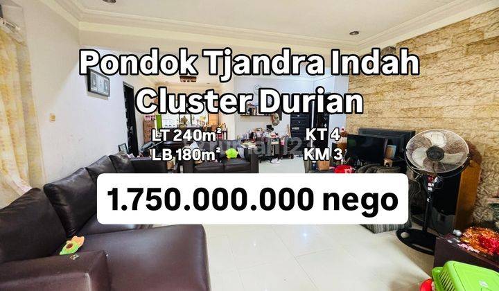 Murah Rumah Minimalis Pondok Tjandra Indah Cluster Durian [618] 1