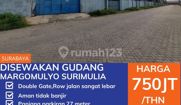 Jarang Ada Disewakan Gudang Margomulyo Surimulia Strategis [740]
