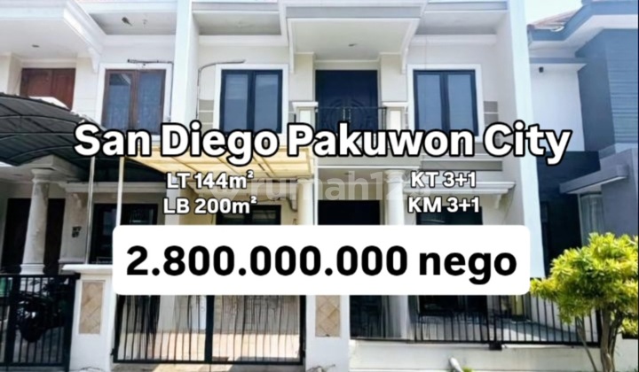 Murah Rumah 2 Lantai Pakuwon City Cluster San Diego Surabaya[661]
