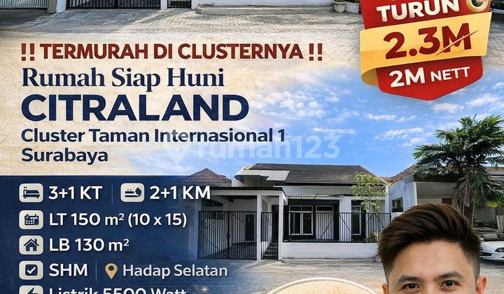 *Rumah Siap Huni Citraland Cluster Taman Internasional 1 Sby[750]