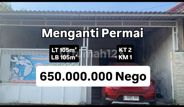 Cheapest 1-Story House in Menganti Permai, Gresik [766] 2