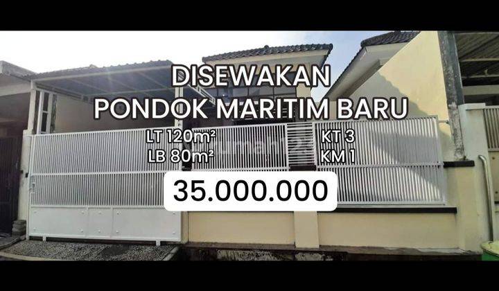 Disewa Rumah Pondok Maritim Baru Cluster Bougenville Wiyung [580] 1