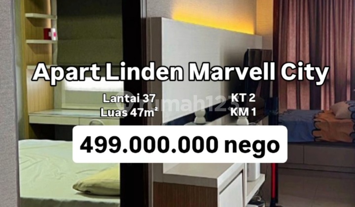 Apartemen Linden Marvell City 2br Full Furnish Surabaya [638]