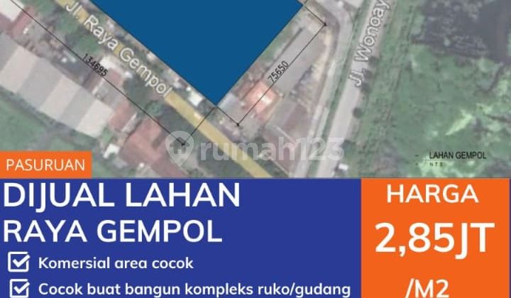 Langka Tanah Nol Jalan Raya Gempol Pasuruan Komersial Area [781]