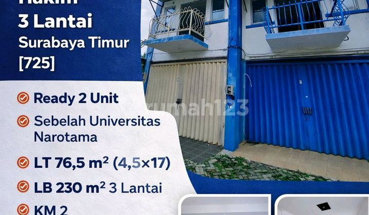 Disewakan Ruko 21 Klampis Arif Rahman Hakim 3 Lantai Sby [725]