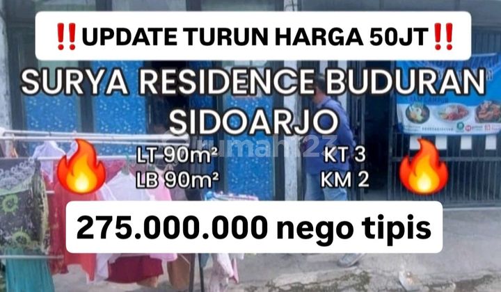 tampak depan murah rumah hitung tanah surya