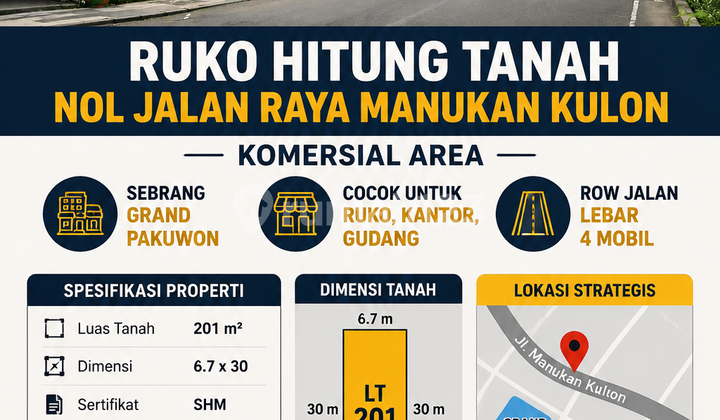 Shop Counting Land Zero on Manukan Kulon Commercial Main Road [832] 1