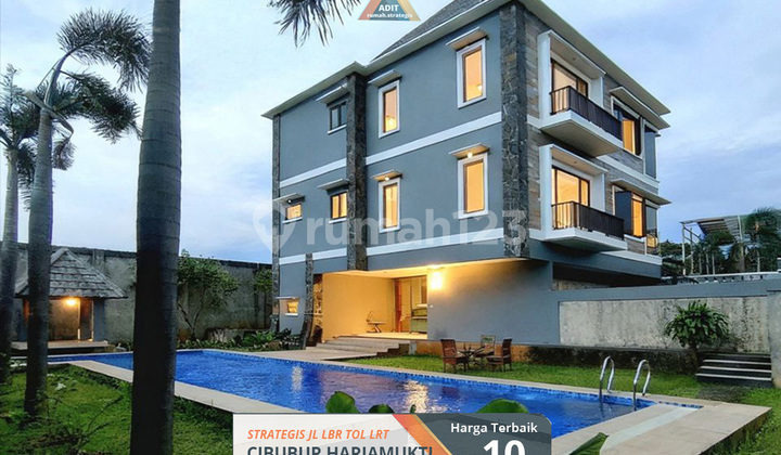 Semi-Furnished Pool Luxury House Strategically Located 3 Floors Harjamukti Cibubur Toll Road LRT