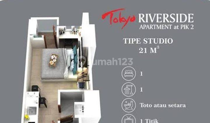 Di Jual Murah Apartemen Tokyo Riverside Pik2 Tower Fuji Studio  2