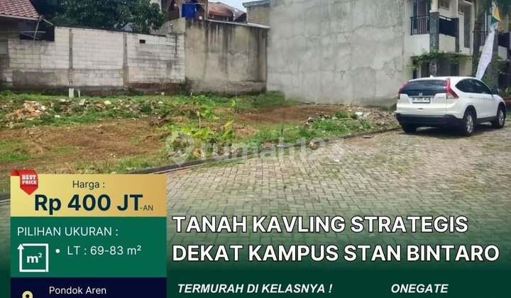 907 Kavling Siap Bangun Dalam Cluster Area Pd Jati, Pondok Aren