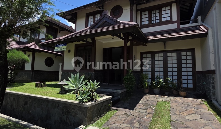 Japanese Style House with View of Mount Pancar and Hambalang Hill, Front Green Area in Taman Sakura Cluster, Sentul City, Bogor