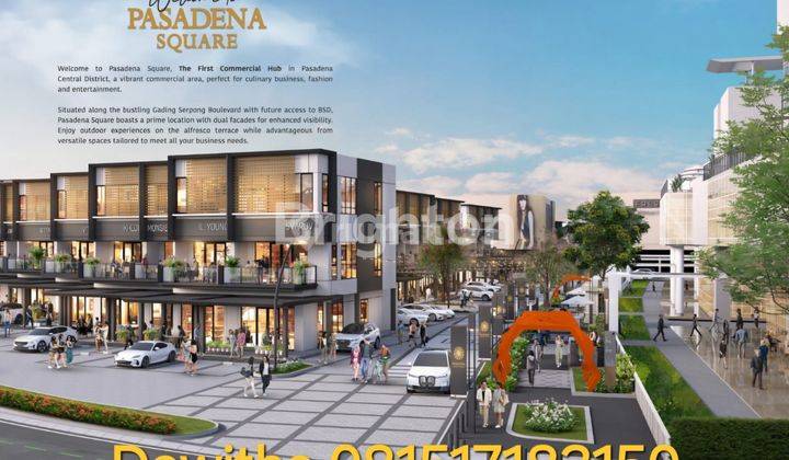 RUKO PASADENA SQUARE @ PASADENA CENTRAL DISTRICT, GADING SERPONGPARAMOUNT LAND, DOUBLE ALFRESCO 2 FACADE 2