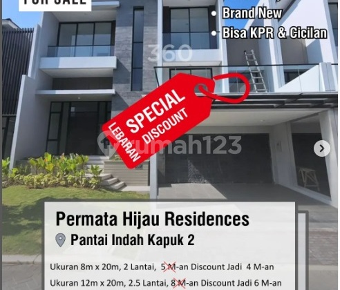 Dijual Permata Hijau Residence Pik2 Uk8x20, 12x20 Jakarta Utara