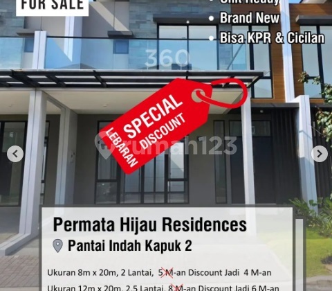 Dijual Permata Hijau Residence Pik2 Uk8x20, 12x20 Jakarta Utara 2