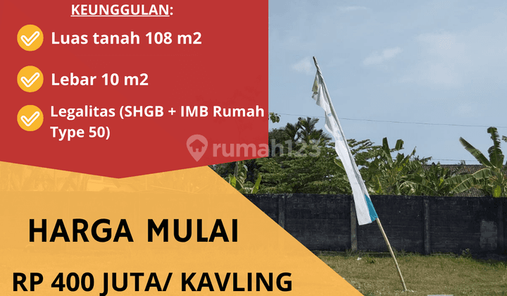 Investasi Tanah Kavling Mulai 400 Juta, Akses Jalan Aspal, Siap Kpr  1