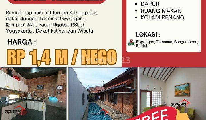 Rumah Siap Huni Free Furnish Pajak Dekat Kampus Uad 1