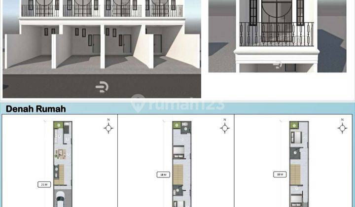 Tanjung Duren, Rumah Baru 3 Lantai Uk. 3,5 X 21 Hadap Selatan, Jalan 2 Mobil 1