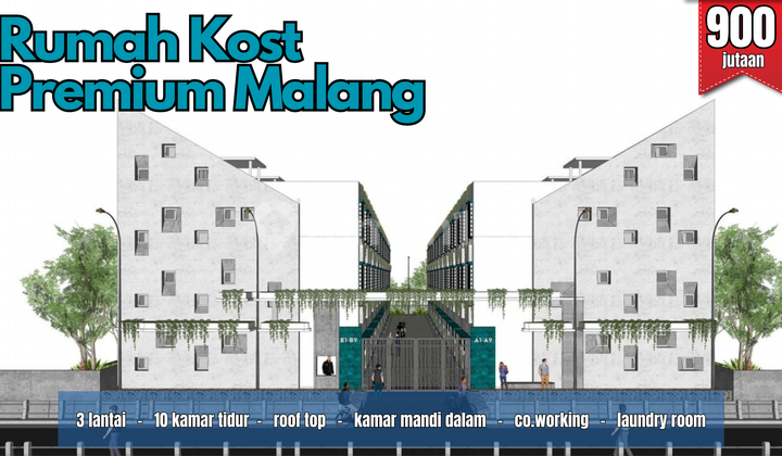 RUMAH KOST EKLUSIF 10 KAMAR KOTA MALANG 2 MENIT UMM  SHM!