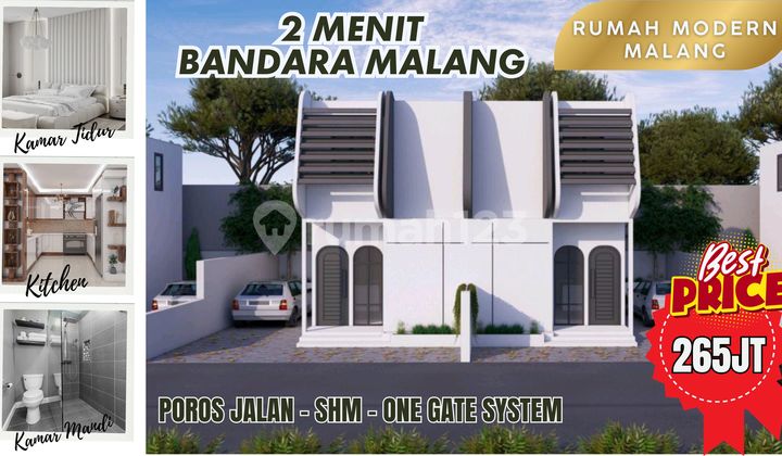 RUMAH MALANG DEKAT BANDARA DAN TOL SHM LOKASI POROS JALAN 2