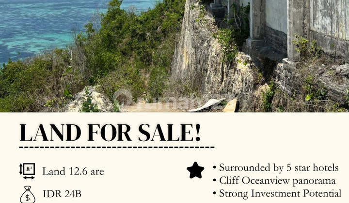 Dijual Tanah Langka Tebing Oceanview Benoa 12 Are