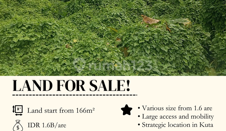 For Sale Tanah Kavling Kuta Start 166m2 Dekat RS Siloam